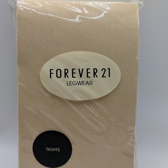 Forever 21 Accessories - Forever 21 Hosiery Tights Oatmeal Gold Sparkle One Size NWT